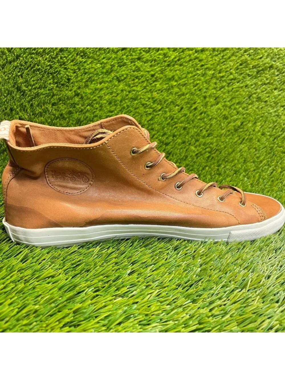 Coach Brenna Womens Size 11 Brown Athletic Leather Lace Up Shoes Sneakers